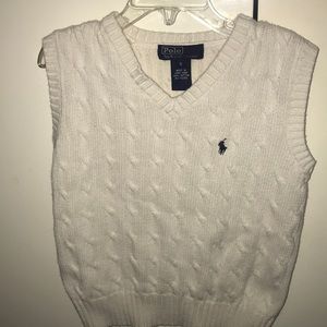 Boys white polo by Ralph Lauren sweater vest